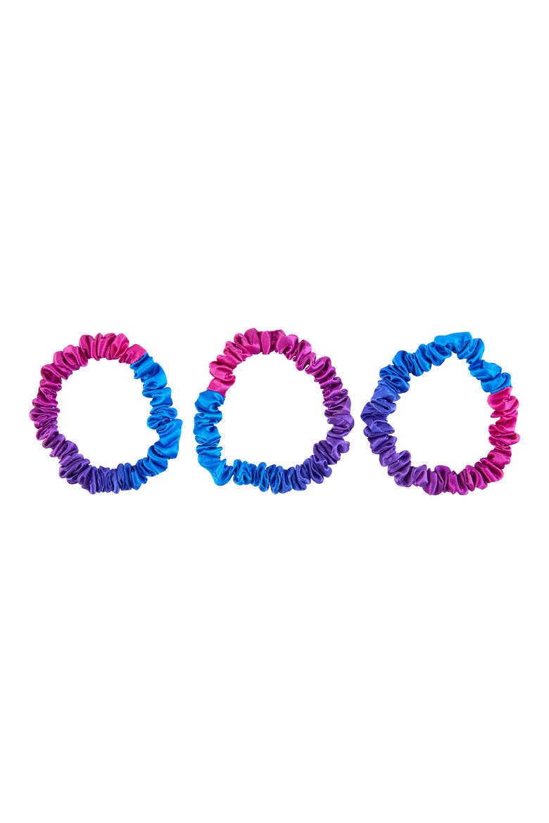 3-Pack Skinny Silk Scrunchies, Main, color, PURPLE OMBRE