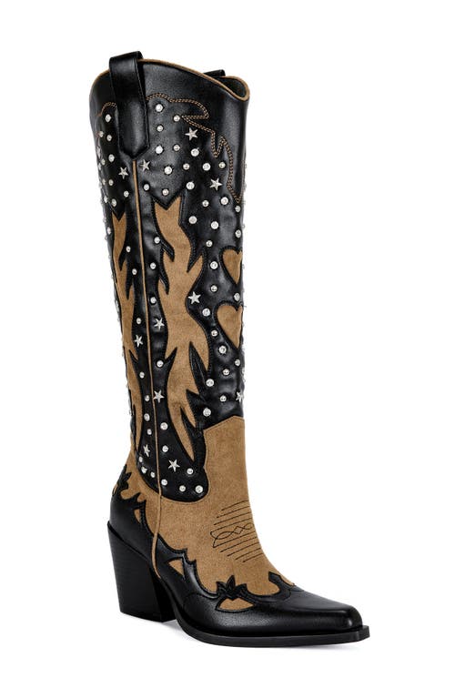 Azalea Wang Kalpana Knee High Western Boot In Multi