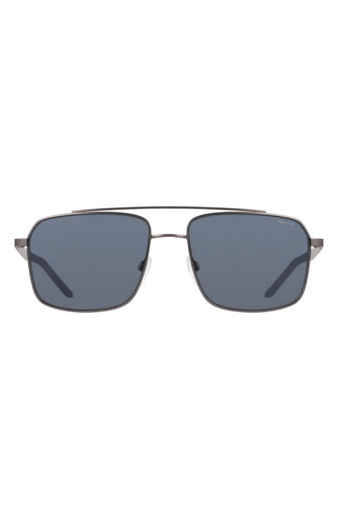 Traveler Strike 58mm Rectangular Sunglasses