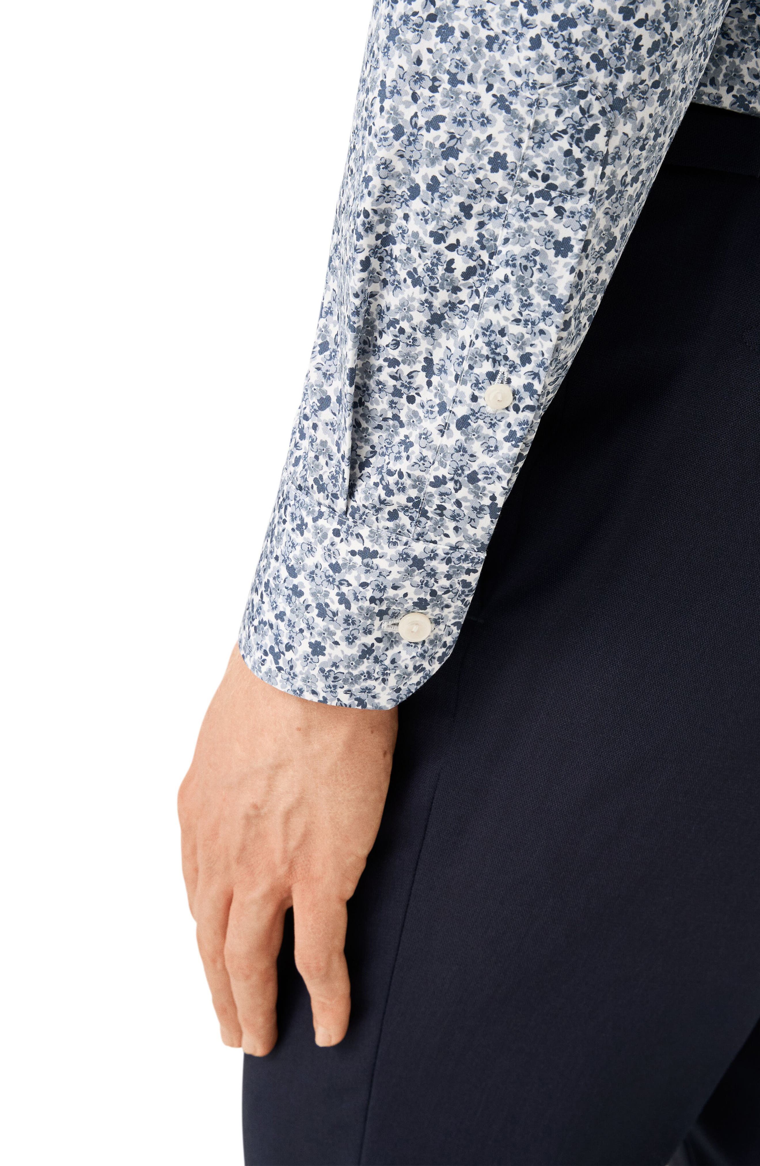 Contemporary Fit Floral Cotton Dress Shirt