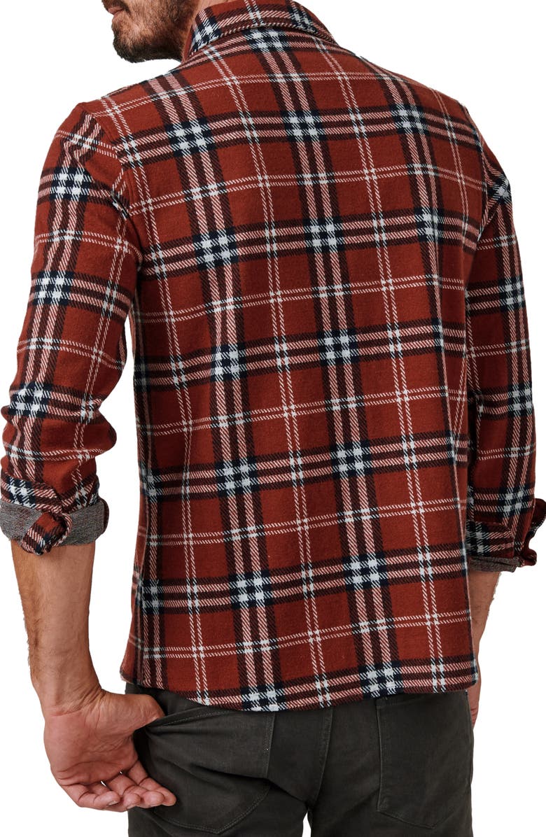 7 Diamonds Generation Plaid Stretch Flannel Button-Up Shirt, Alternate, color, Amber