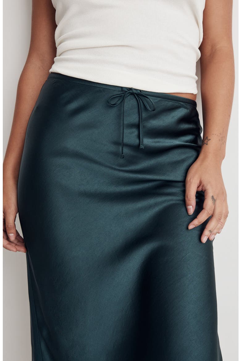 Drawstring Midi Slip Skirt, Alternate, color, SMOKY SPRUCE