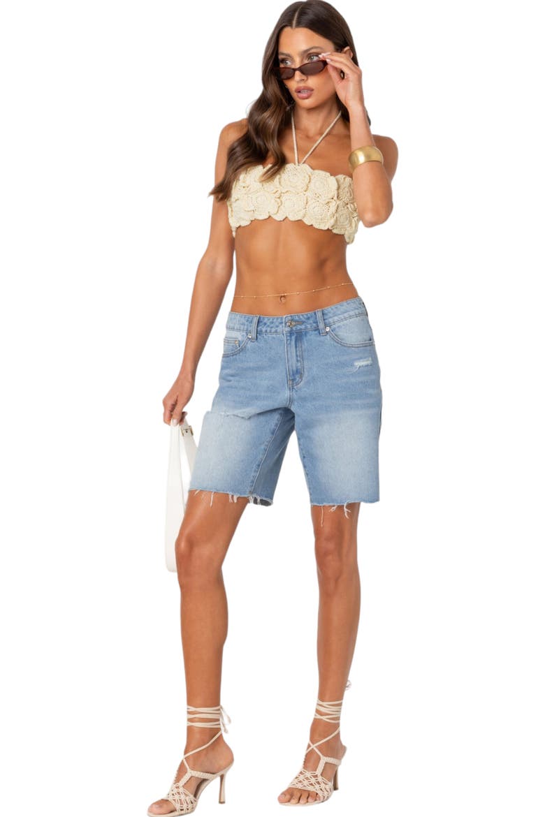 Flower Girl Crochet Halter Top, Alternate, color, CREAM