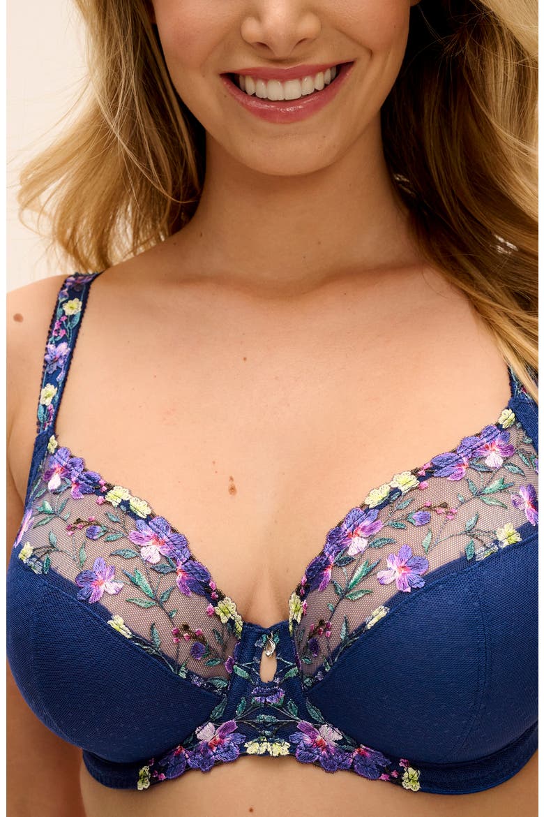 Marie Underwire Side Support Plunge Bra, Alternate, color, SAPPHIRE