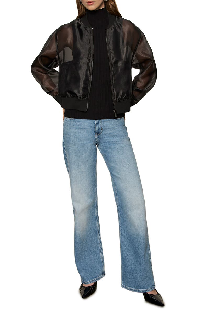 Sanctuary Ribbed Funnel Neck Sleeveless Top, Alternate, color, Black