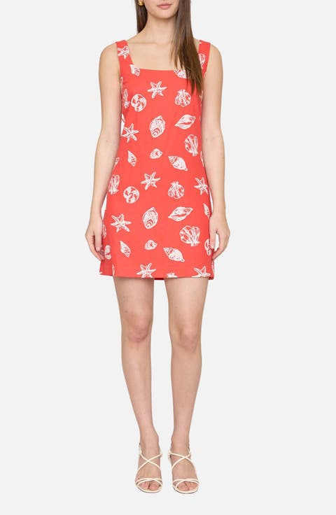 Shell Print Minidress