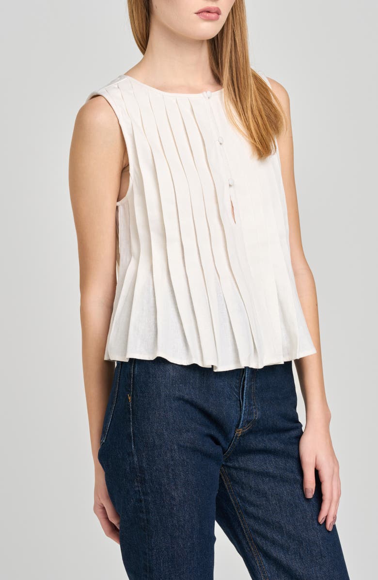 WAYF Romy Pleated Top, Alternate, color, Ivory