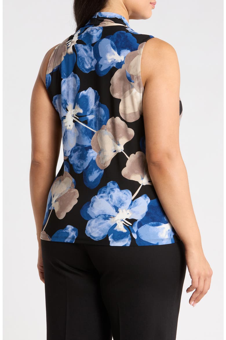 Floral Pleated Jersey Top, Alternate, color, DUTCH BLUE MULTI