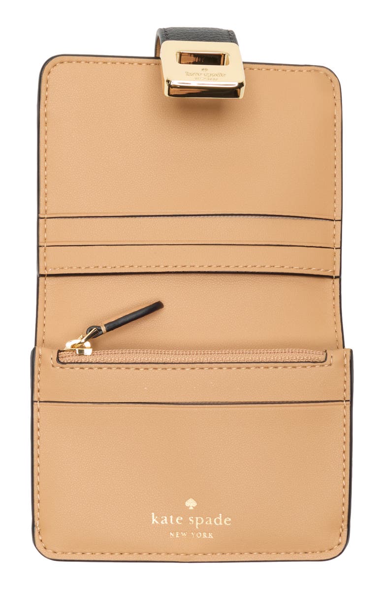 Kate Spade New York phoebe refined leather card case, Alternate, color, Black