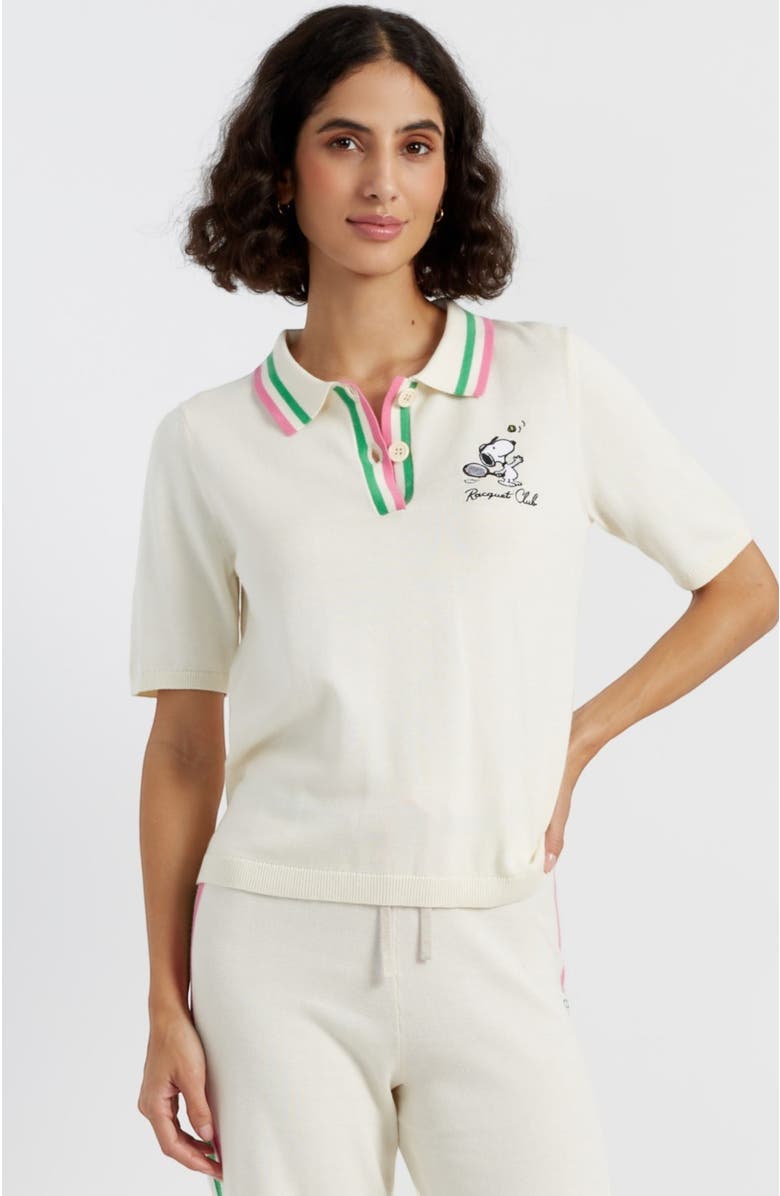 Chinti & Parker Cotton Peanuts Racquet Club Polo, Main, color, Cream