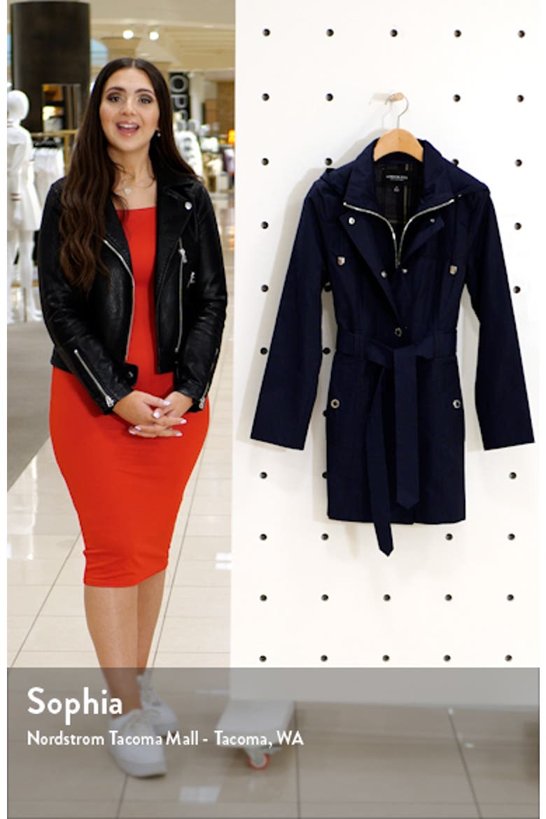 Hooded Trench Coat with Bib Inset video