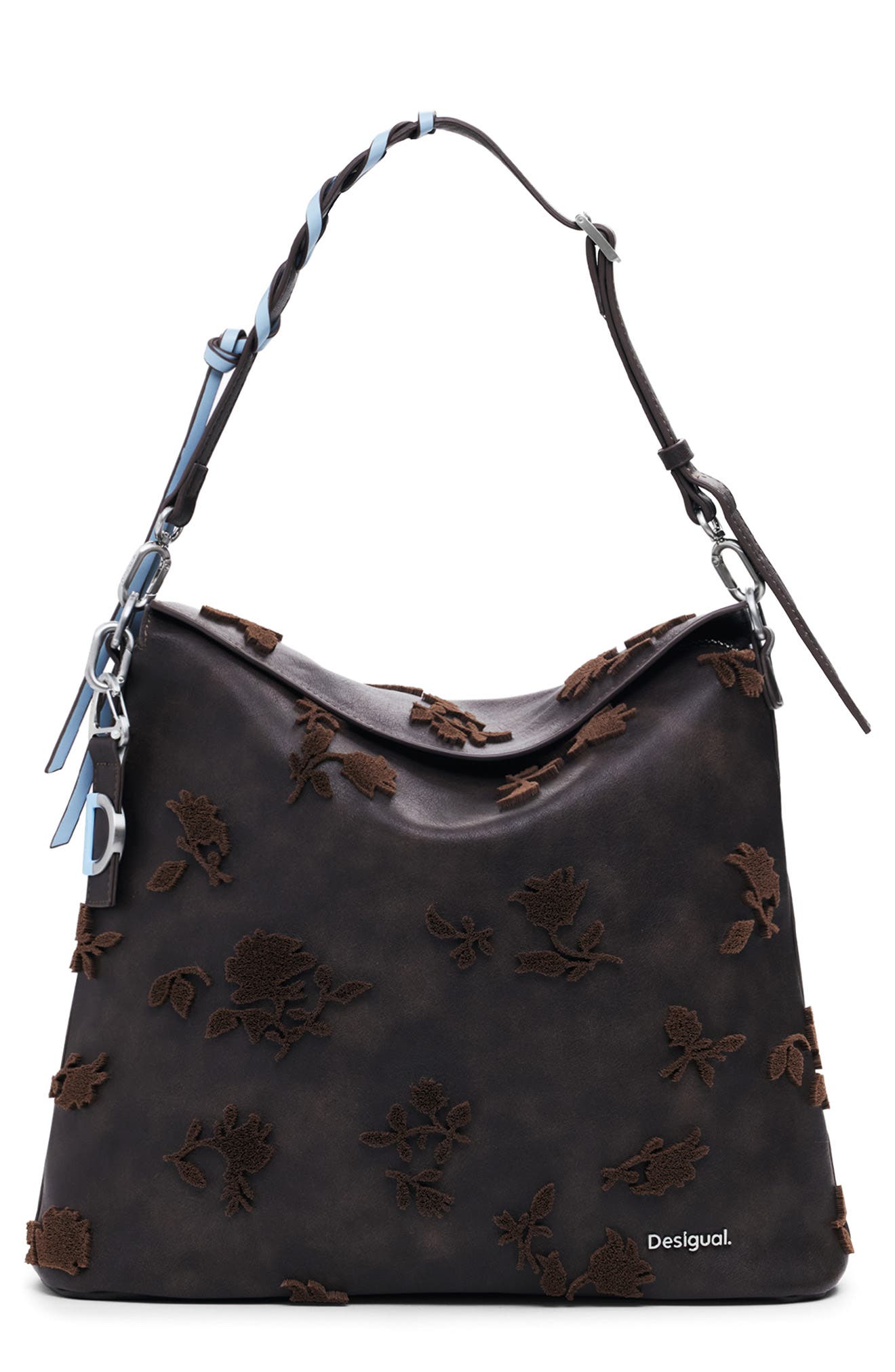 Desigual Big Faux Leather Backpack, Main, color, Dark Brown