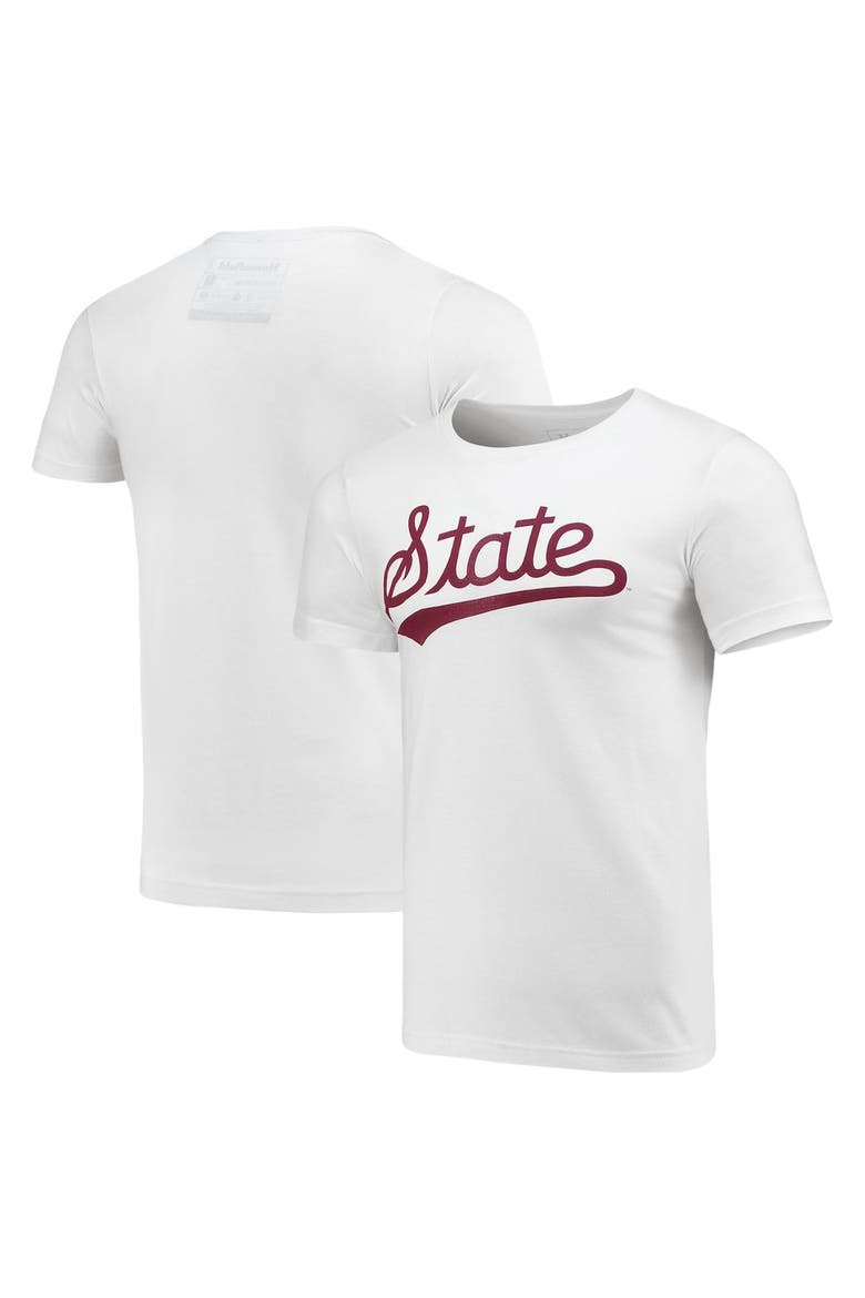 Men's Homefield White Mississippi State Bulldogs Vintage Baseball Script T-Shirt, Main, color, White