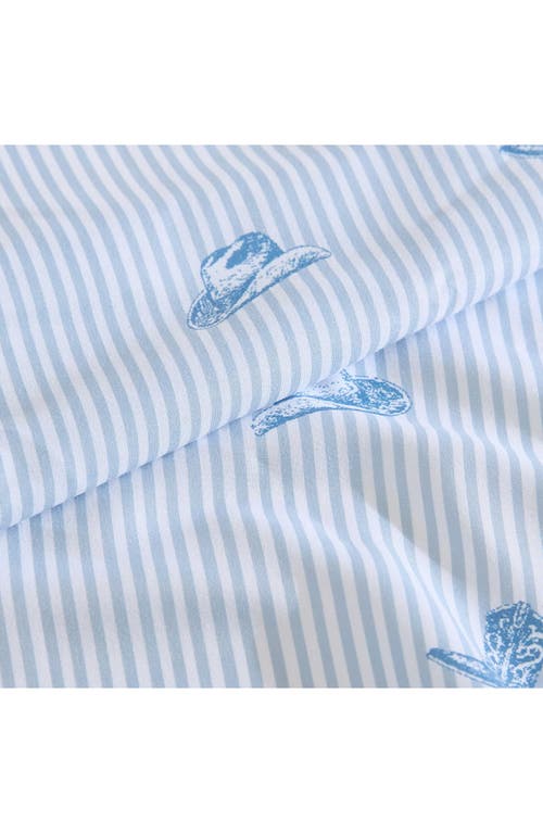 Wrangler Cowboy Pinstripe Printed Microfiber Sheet Set In Blue