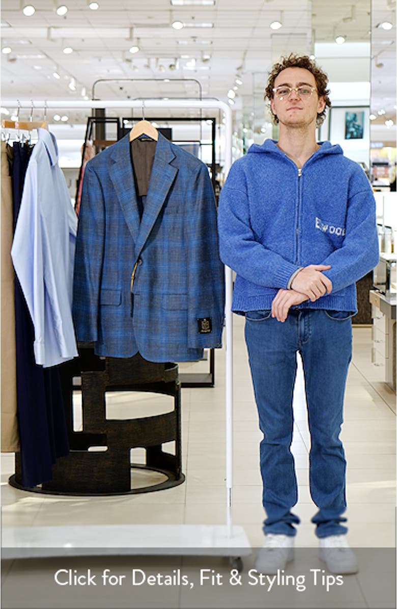 Teal & Blue Slub Wool Blend Sport Coat, sales video thumbnail