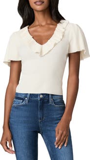 PAIGE Inaya Ruffle V-Neck Top