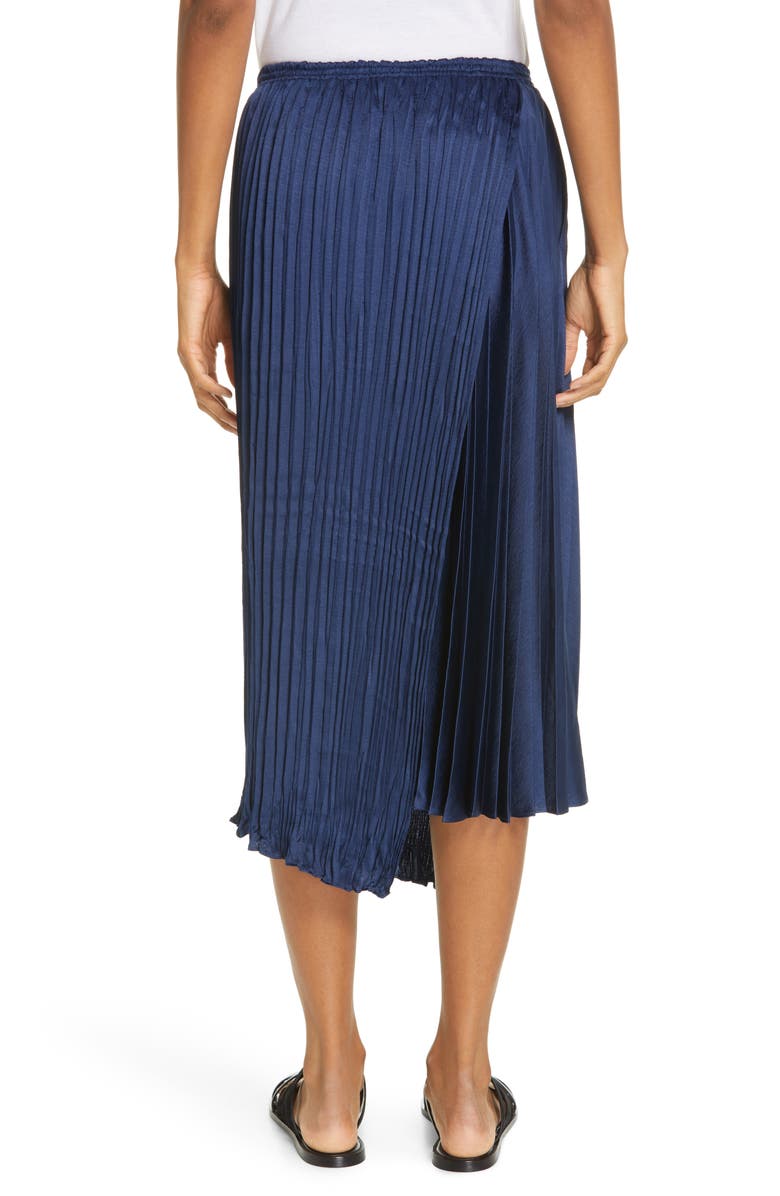 Vince Mixed Pleat Wrap Midi Skirt, Alternate, color, 