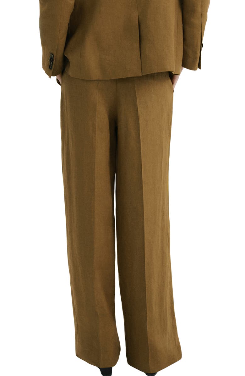 MANGO Linen Straight Leg Suit Pants, Alternate, color, 
