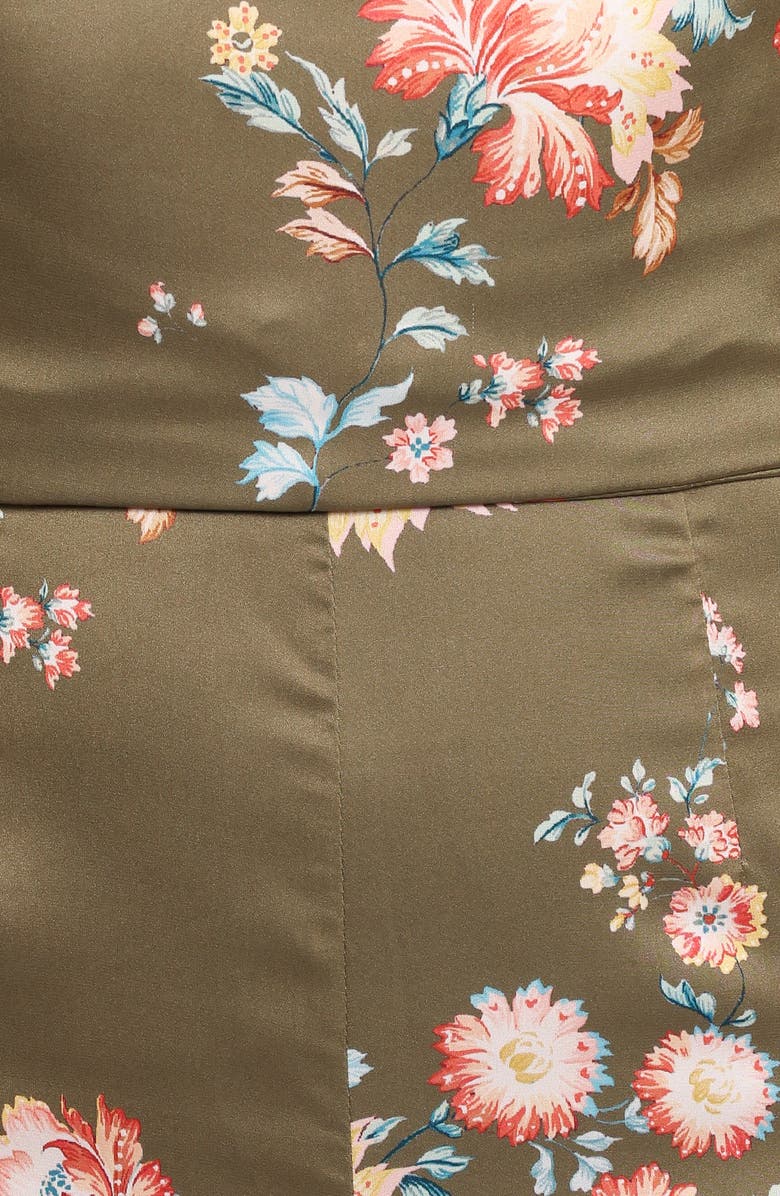 Petal & Pup Holly Floral Print Halter Jumpsuit, Alternate, color, Olive Floral