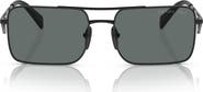 Prada 56mm Polarized Rectangular Sunglasses