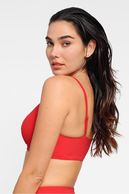 Popilush Shapewear Bust-enhancing Draped Bikini Top In Watermelon