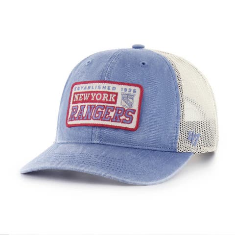 Men's '47 Blue New York Rangers Canteen Pigment Dyed Patch Trucker Adjustable Hat