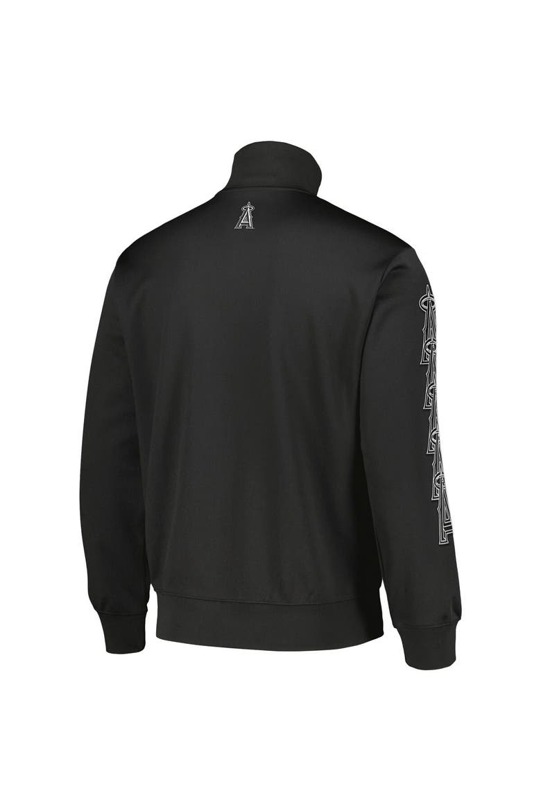 Men's PLEASURES Black Los Angeles Angels Pitcher Full-Zip Track Jacket, Alternate, color, Black