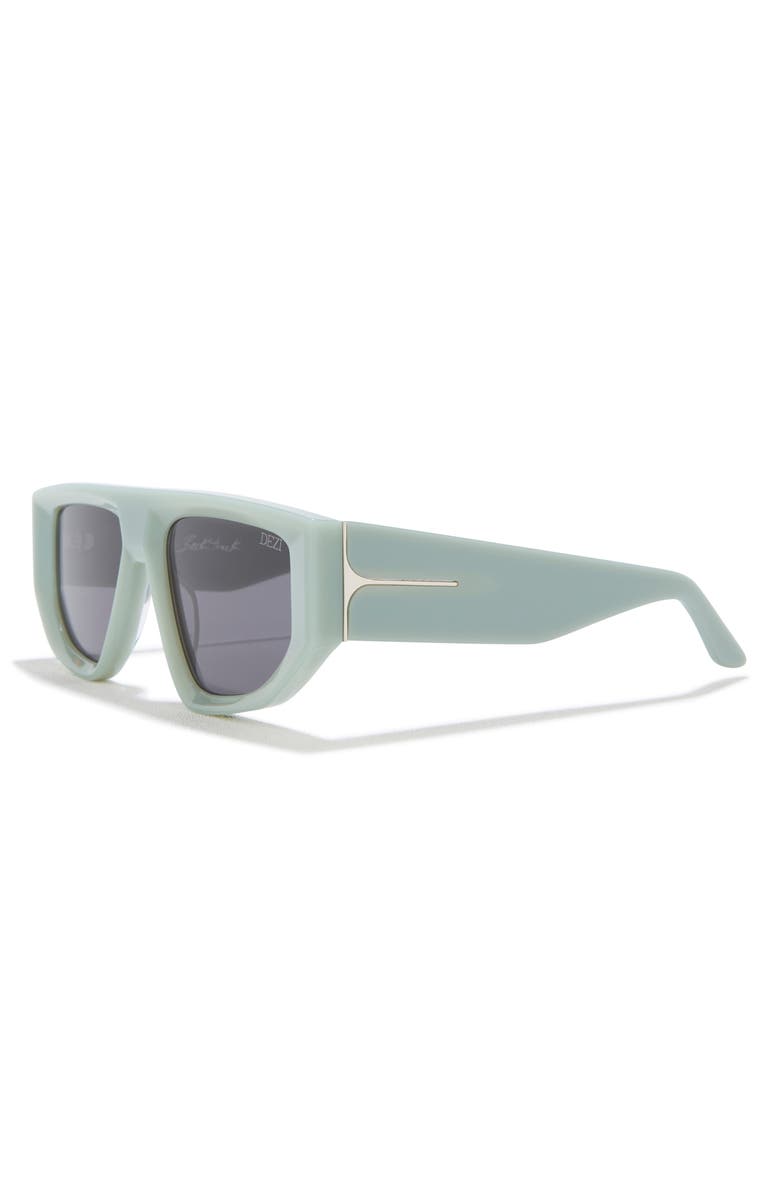DEZI Backtrack 55mm Flat Top Sunglasses, Alternate, color, Jade / Dark Smoke