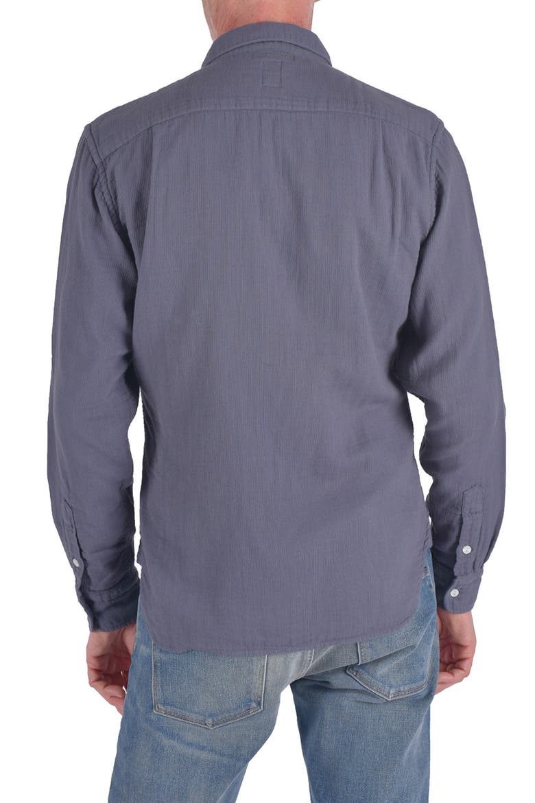 The Ripper Waffle Weave Cotton Button-Up Shirt, Alternate, color, CHARCOAL