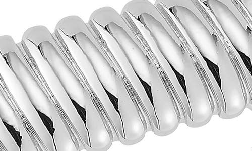 Chloe & Madison Chloe And Madison 10mm Ribbed Bangle Bracelet In Silver