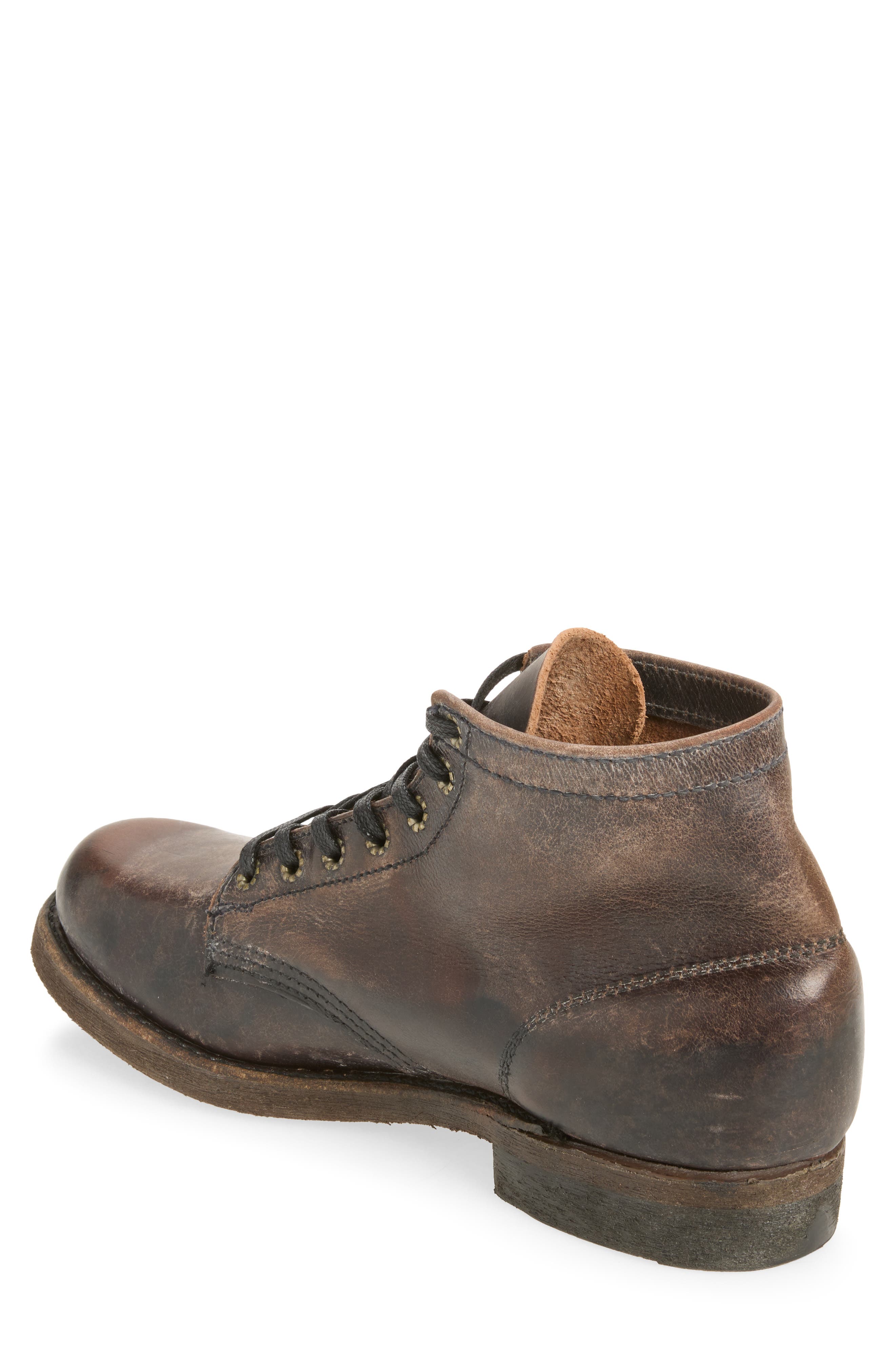 Prison Leather Boot, Alternate, color, DARK BROWN