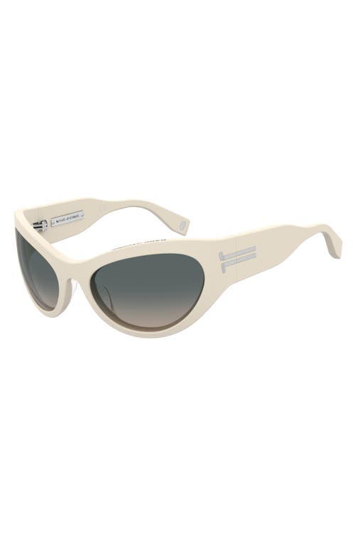 Marc Jacobs 61mm Wrap Cat Eye Sunglasses In White