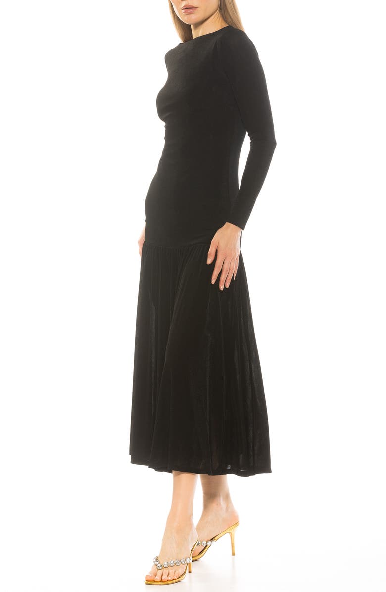 Alexia Admor Khaite Long Sleeve Midi Dress, Alternate, color, Black
