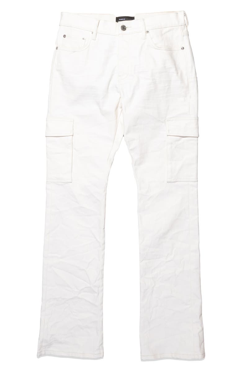 PURPLE BRAND Patent Film Cargo Flare Pants, Alternate, color, 