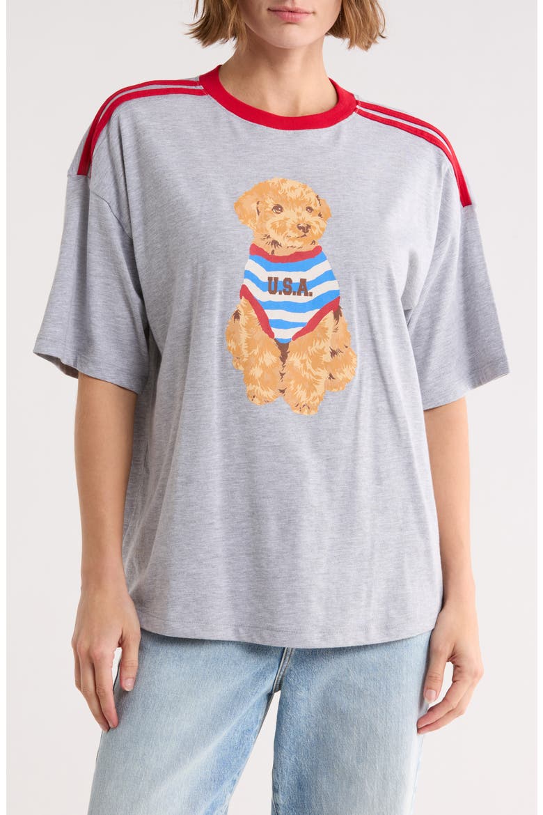 Puppy Athletic Graphic T-Shirt, Main, color, HEATHER GREY