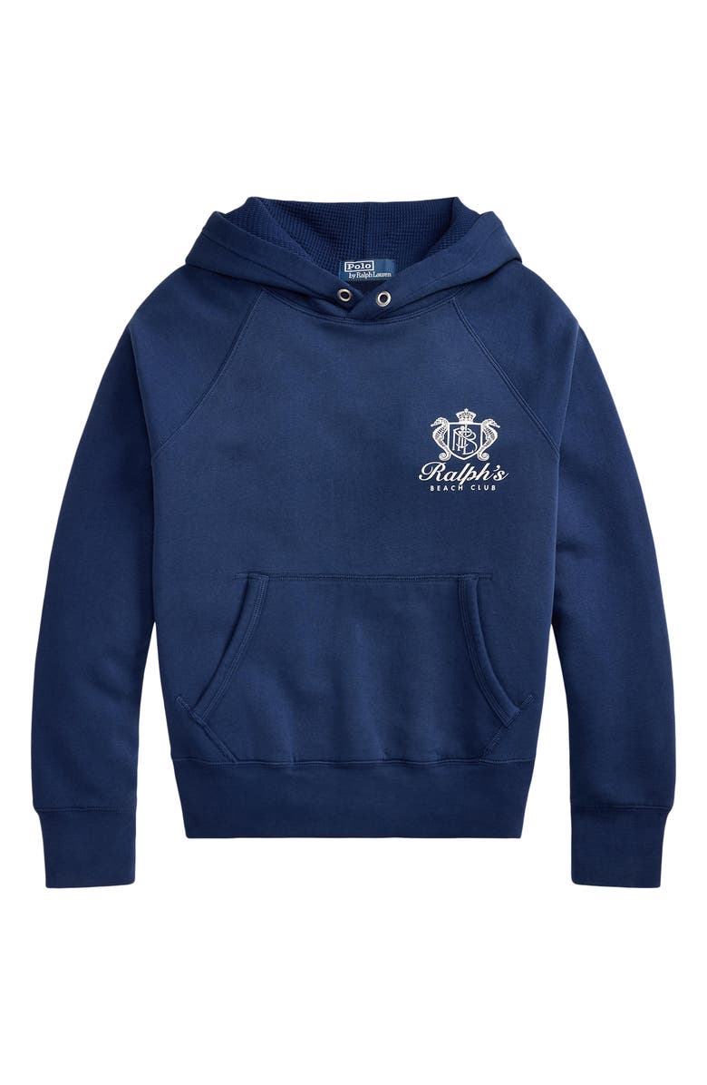 Polo Ralph Lauren Vintage Fit Fleece Pullover Hoodie, Alternate, color, Dark Cobalt