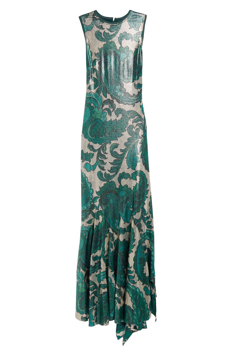 Etro Paisley Cutout Laminated Jersey Gown, Alternate, color, 