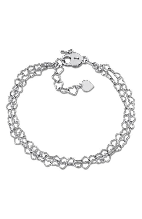 Heart Link Double Strand Bracelet