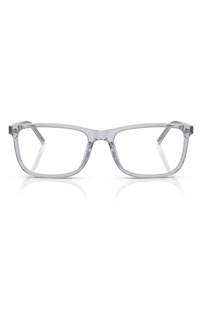 Dolce&Gabbana 53mm Rectangular Optical Glasses, Main, color, Transparent Grey / Demo Lens