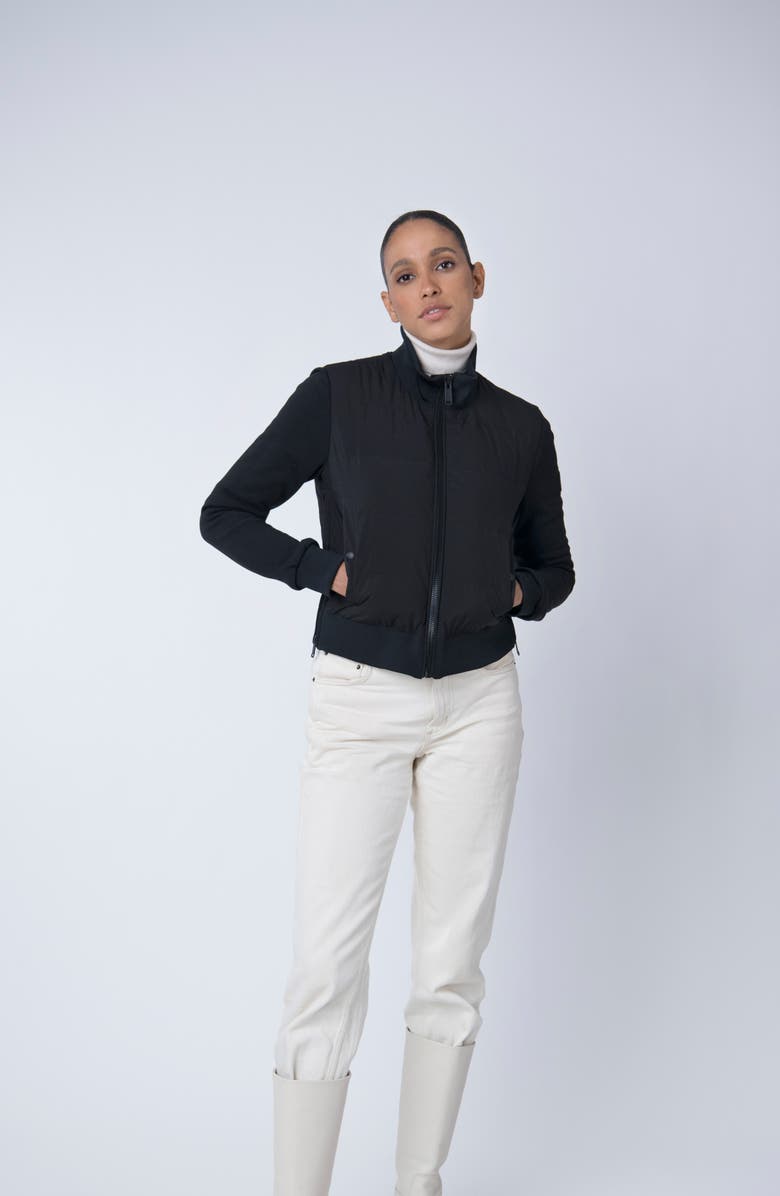 The Recycled Planet Company Nina Hybrid Water Resistant Down Recycled Down Puffer Jacket, Alternate, color, Black