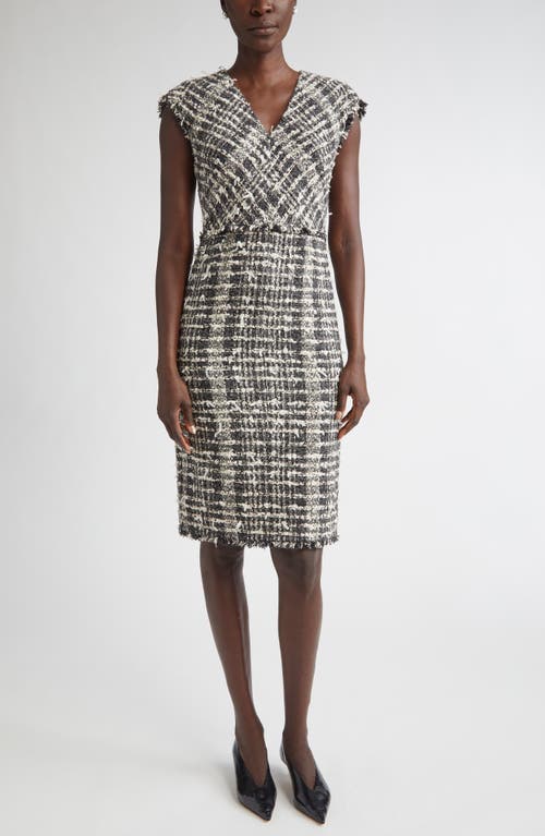 St John St. John Eyelash Tweed Sheath Dress In Black