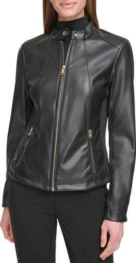 Outlets Ladies calvin klein leather jacket