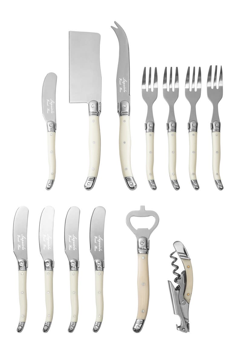 Ultimate 13-Piece Assorted Charcuterie Knife & Fork Set, Main, color, FAUX IVORY