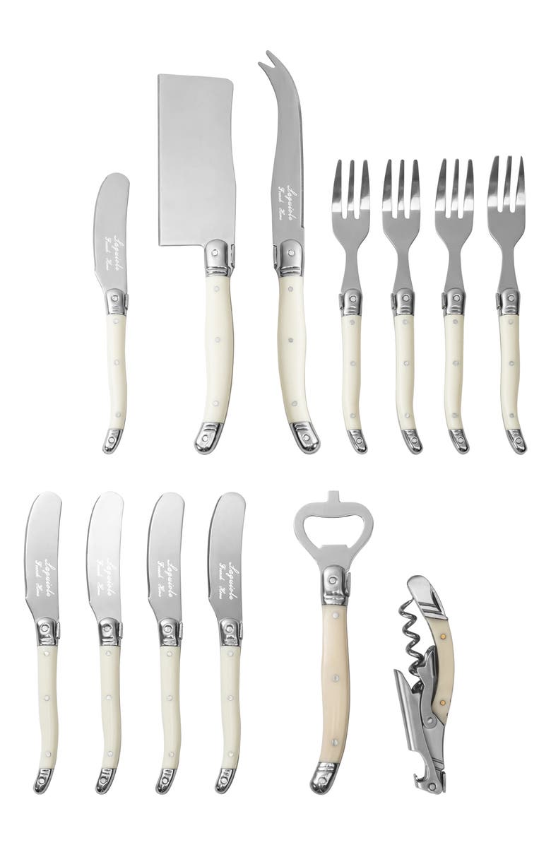 FRENCH HOME Ultimate 13-Piece Assorted Charcuterie Knife & Fork Set, Main, color, Faux Ivory