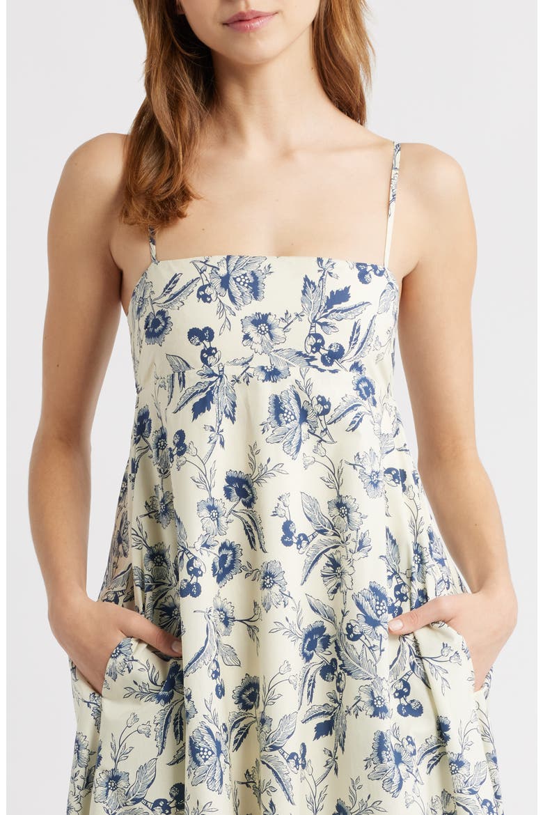 Clove Floral Midi Sundress, Alternate, color, NAVY