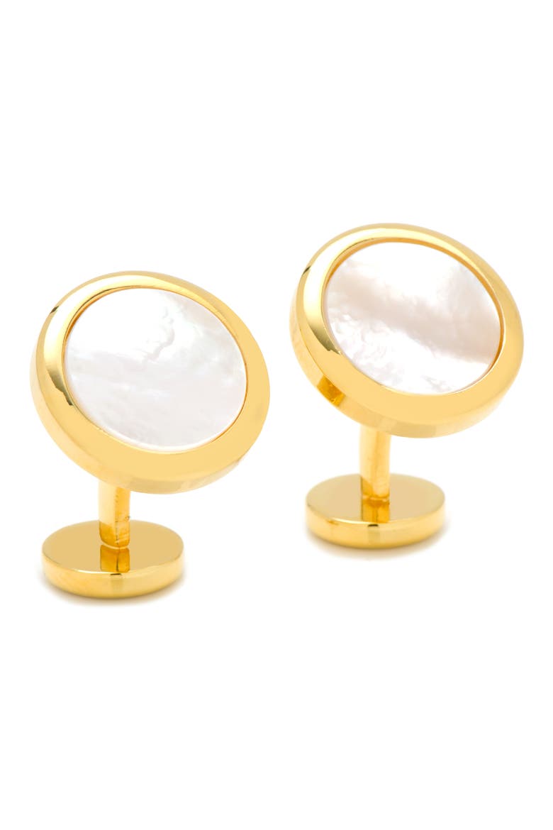 Double Sided Cuff Links, Main, color, METALLIC GOLD