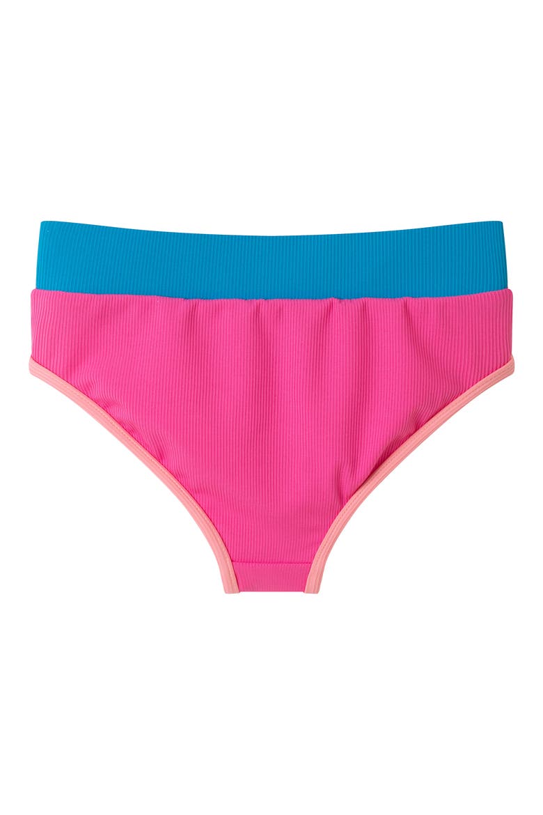 Kids' Colorblock Rib Two-Piece Swimsuit, Alternate, color, PINK