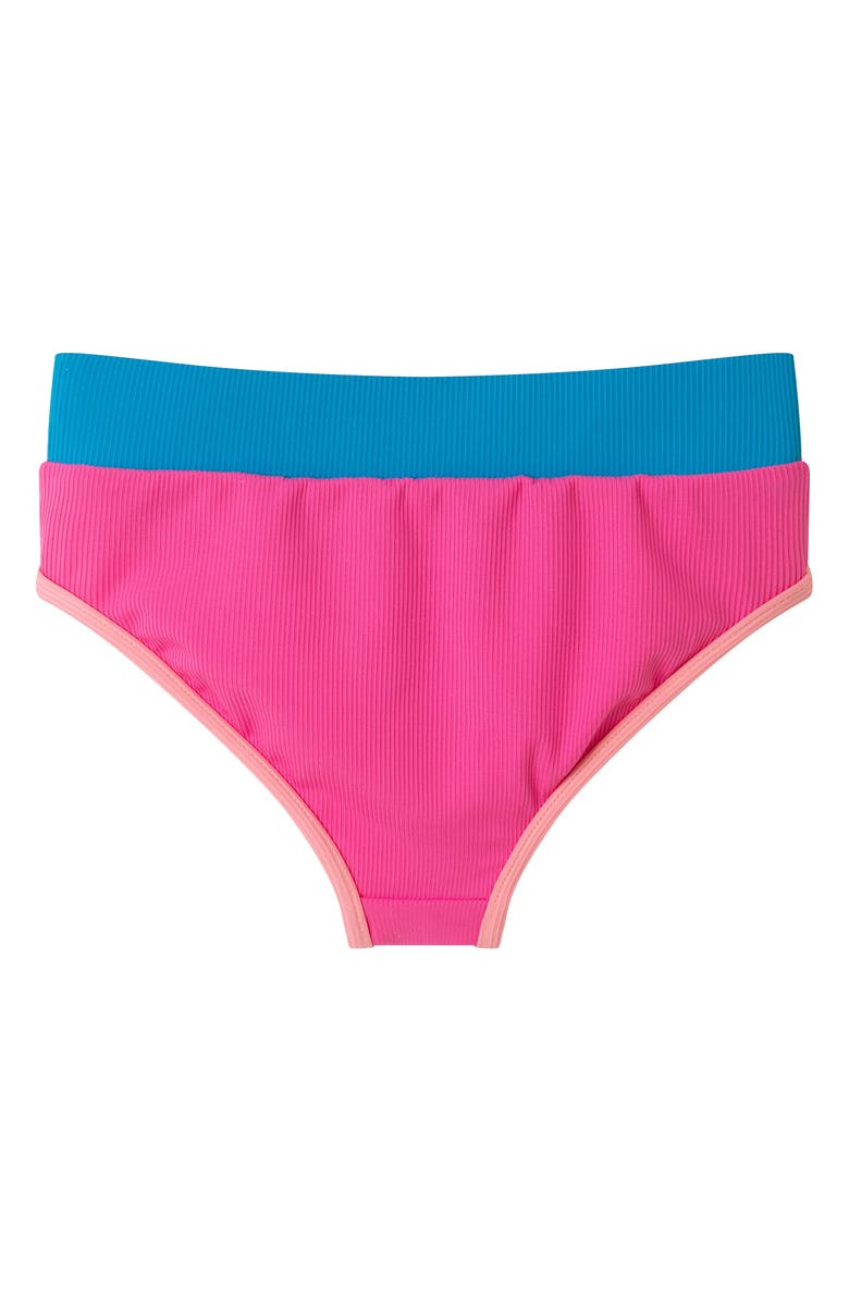 Andy & Evan Kids' Colorblock Rib Two-Piece Swimsuit, Alternate, color, Pink