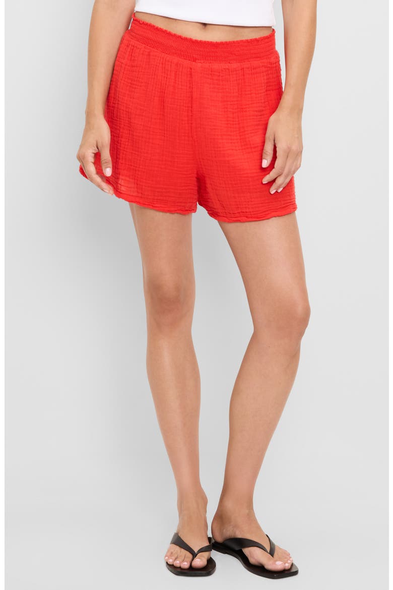 Alva Smocked Gauze Shorts, Main, color, SAMBA