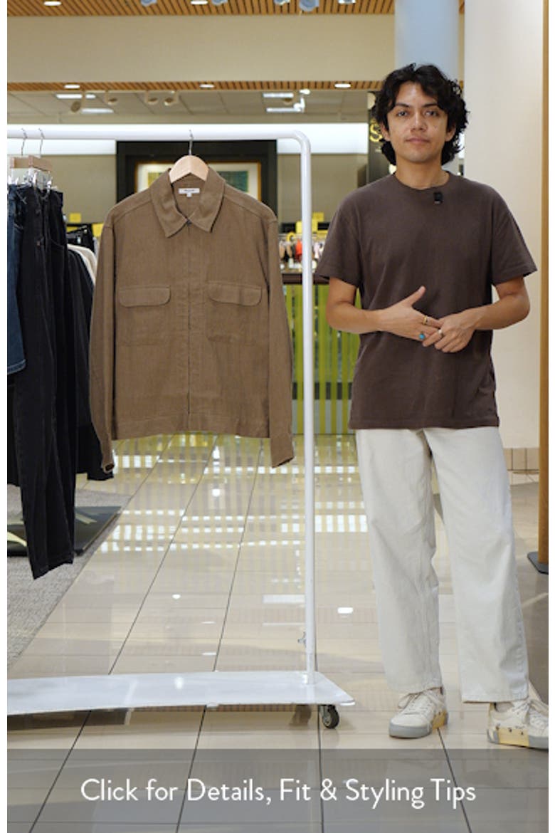 Herringbone Zip Front Cotton & Linen Jacket video